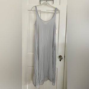 Anthropologie LACAUSA Maxi Sheer Tank Dress Gray Silver XS